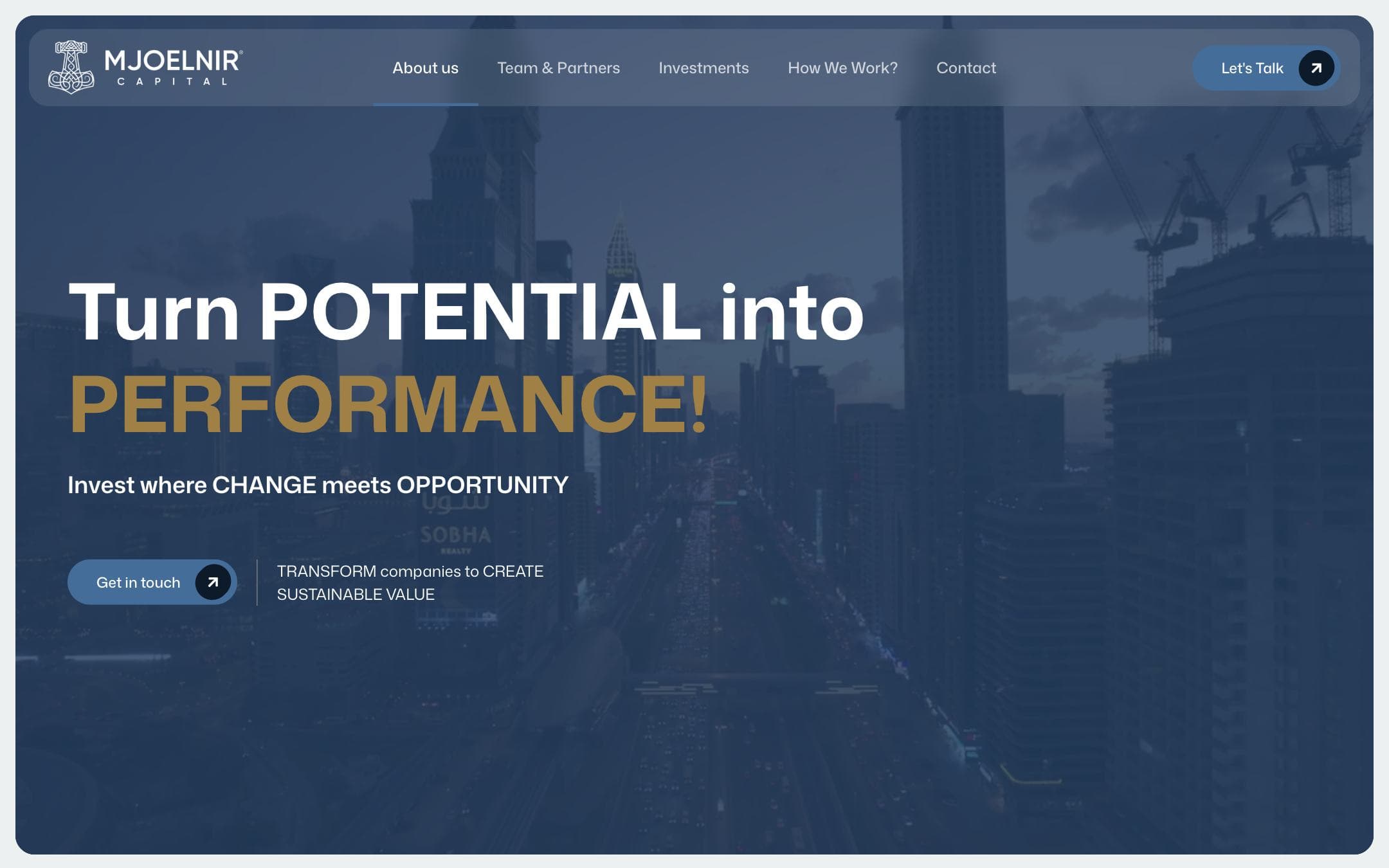 Mjoelnir Capital website, home page