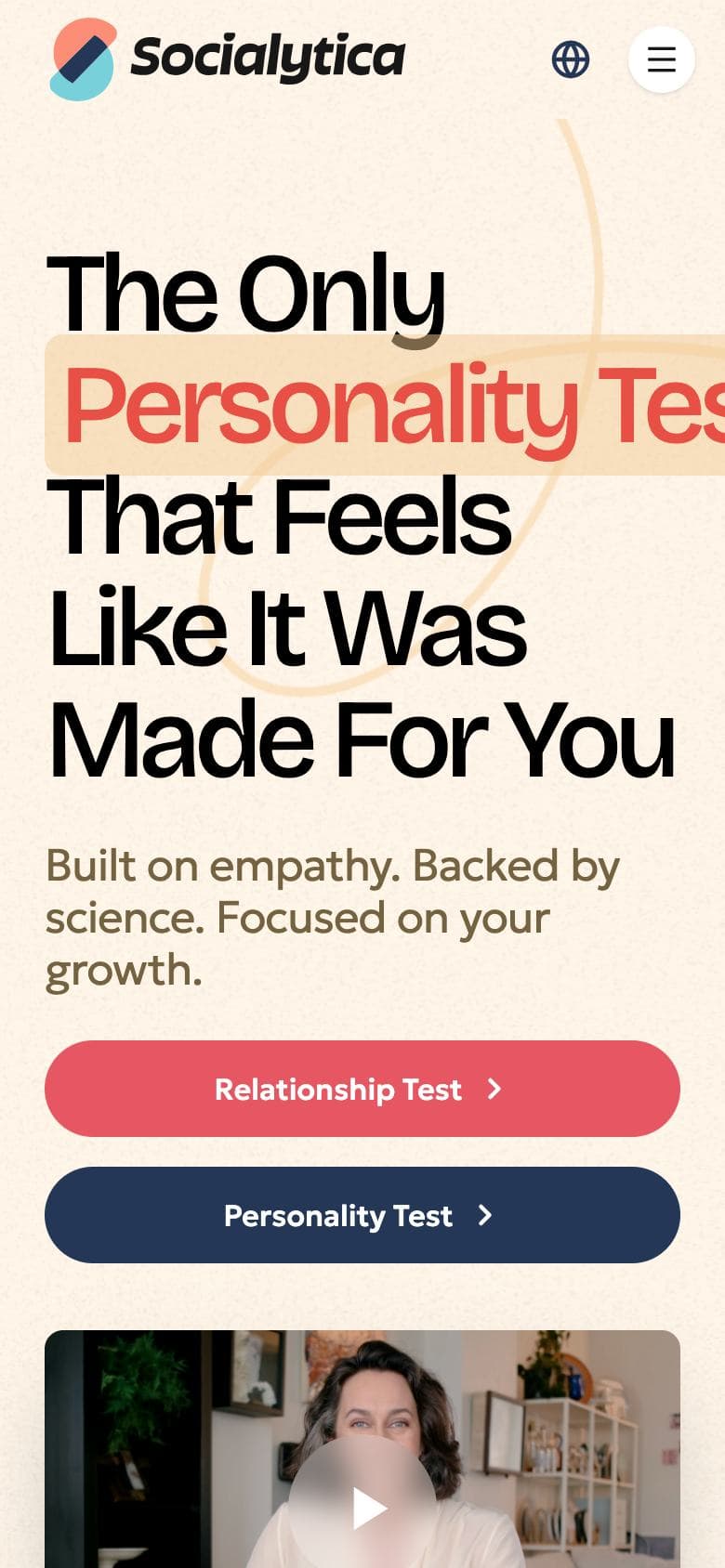 Socialytica website on a phone